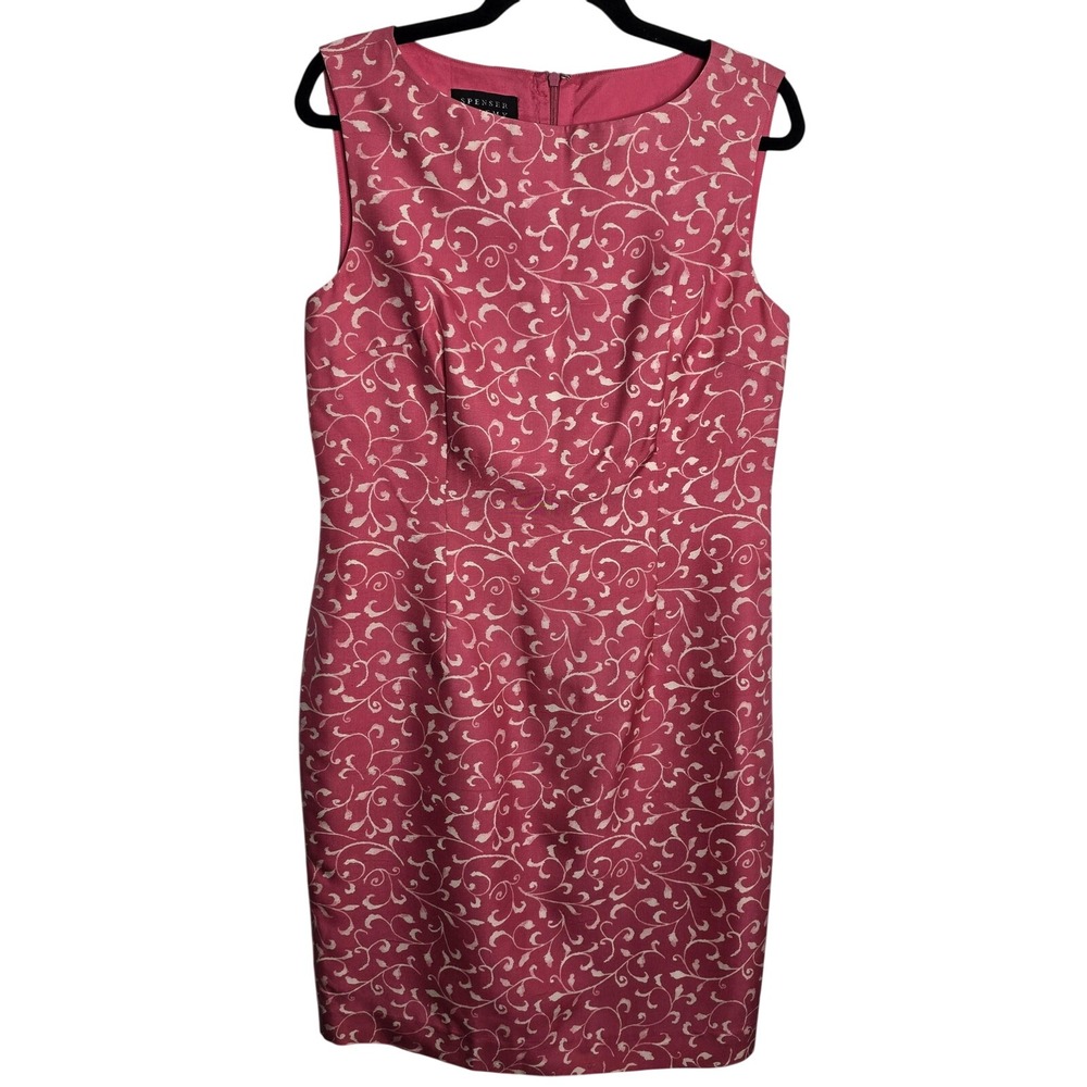 Spenser Jeremy Pink Floral Silk Sleeveless Sheath Dress Size 10